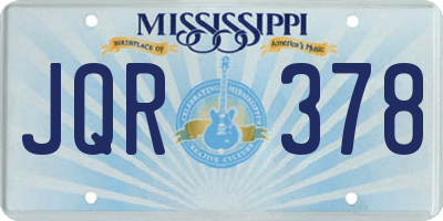 MS license plate JQR378