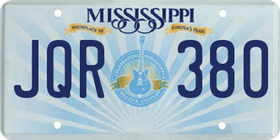 MS license plate JQR380