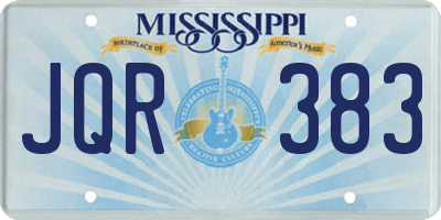 MS license plate JQR383