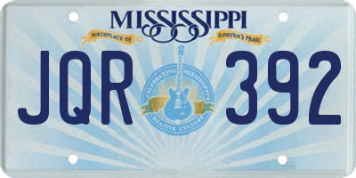 MS license plate JQR392