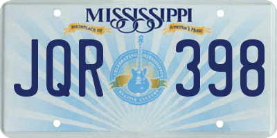 MS license plate JQR398