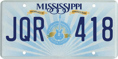 MS license plate JQR418