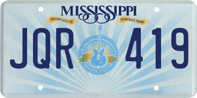 MS license plate JQR419