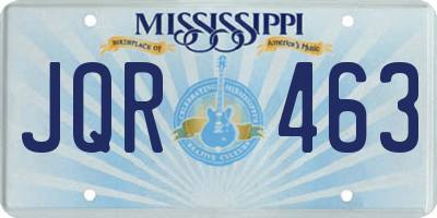 MS license plate JQR463