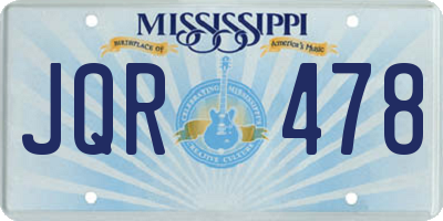 MS license plate JQR478
