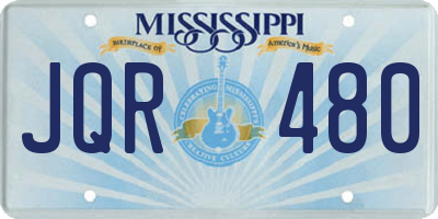 MS license plate JQR480
