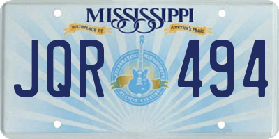 MS license plate JQR494
