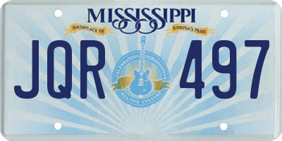 MS license plate JQR497