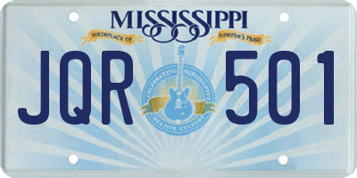 MS license plate JQR501