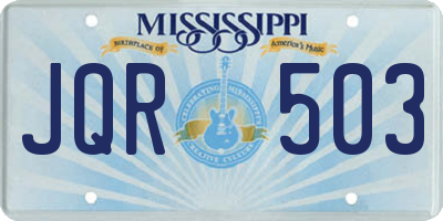 MS license plate JQR503