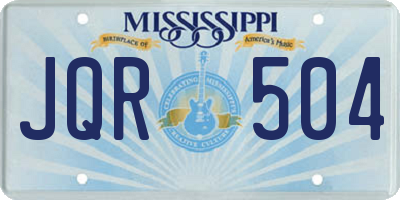 MS license plate JQR504