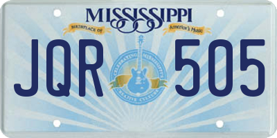 MS license plate JQR505