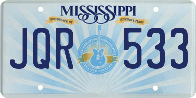MS license plate JQR533