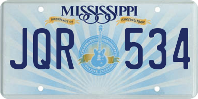 MS license plate JQR534