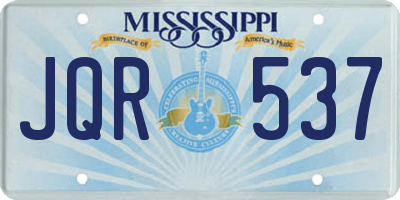 MS license plate JQR537