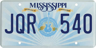 MS license plate JQR540