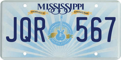 MS license plate JQR567
