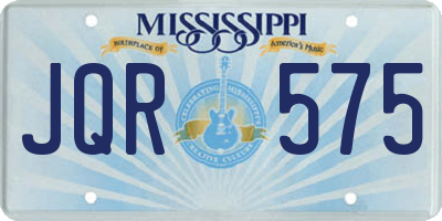 MS license plate JQR575