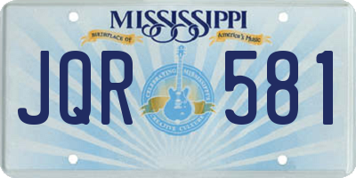 MS license plate JQR581