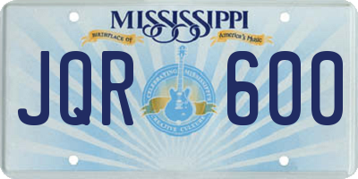 MS license plate JQR600