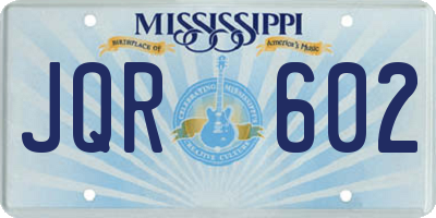 MS license plate JQR602