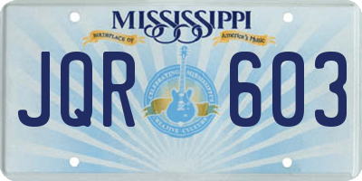 MS license plate JQR603