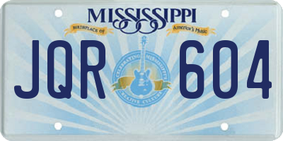 MS license plate JQR604