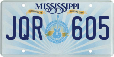 MS license plate JQR605