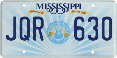 MS license plate JQR630