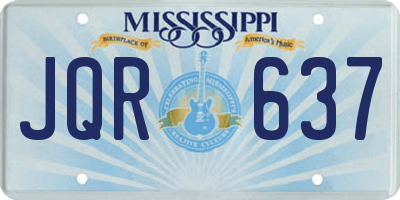 MS license plate JQR637