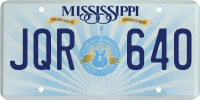 MS license plate JQR640