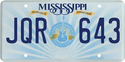 MS license plate JQR643