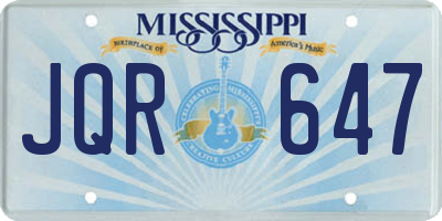 MS license plate JQR647