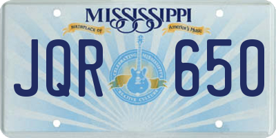 MS license plate JQR650