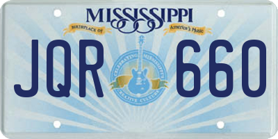 MS license plate JQR660
