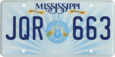 MS license plate JQR663
