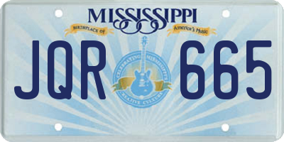 MS license plate JQR665