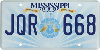 MS license plate JQR668