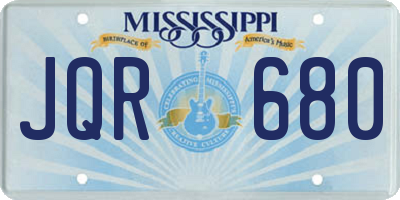 MS license plate JQR680