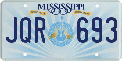 MS license plate JQR693