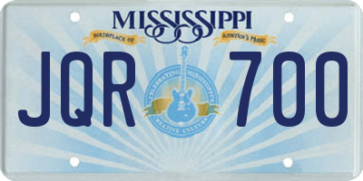 MS license plate JQR700