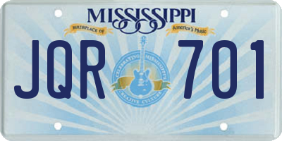 MS license plate JQR701