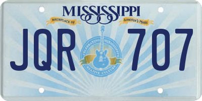 MS license plate JQR707