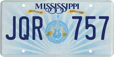 MS license plate JQR757