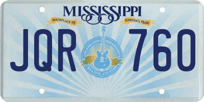 MS license plate JQR760