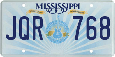 MS license plate JQR768