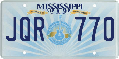 MS license plate JQR770