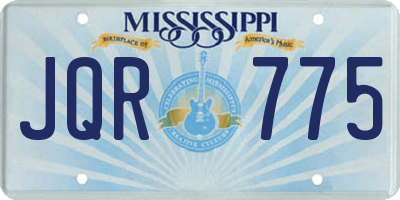 MS license plate JQR775