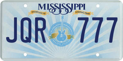 MS license plate JQR777