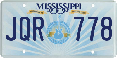 MS license plate JQR778